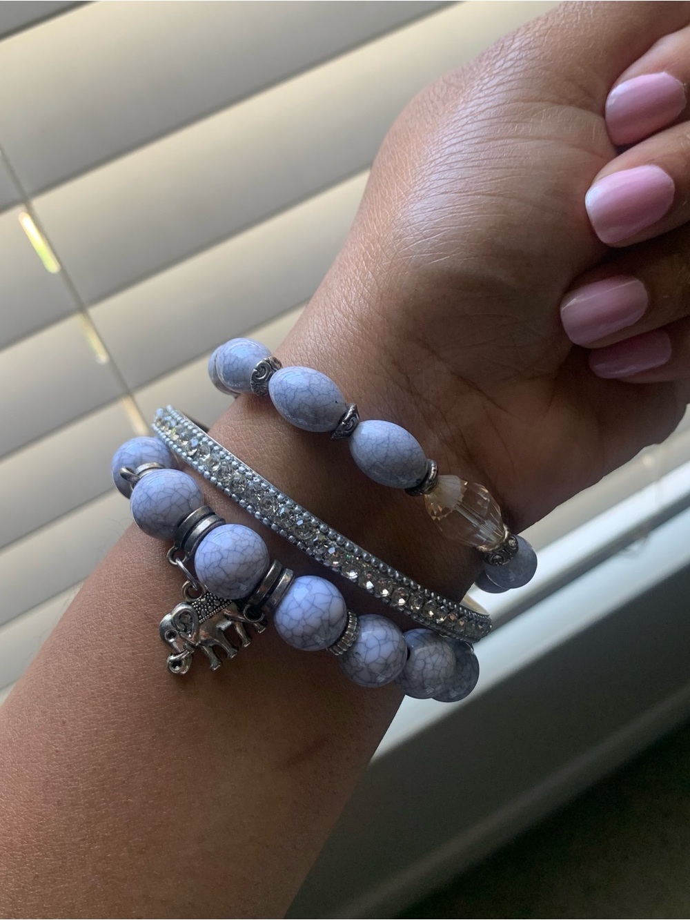 Gray Bead Elastic Bracelet bundle